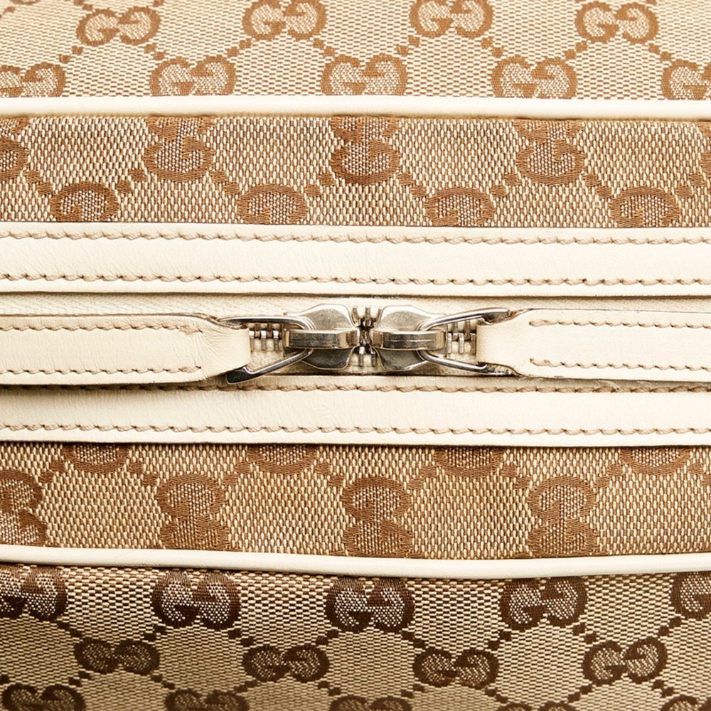 GUCCI GG Canvas Twins Tote Bag Handbag 232958 Beige White Leather Ladies - Picture 5 of 10